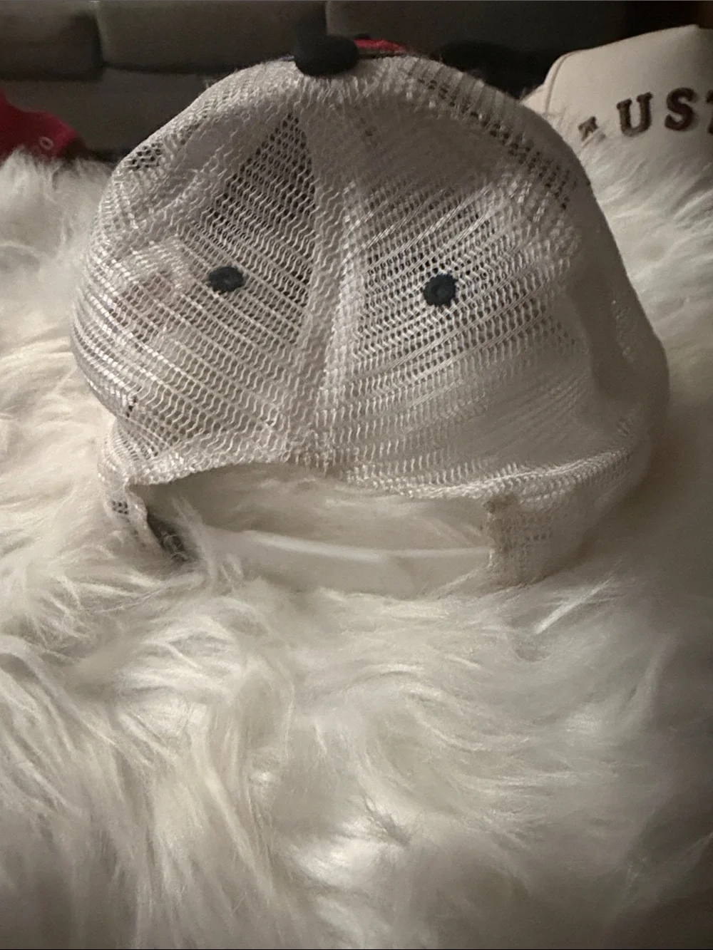 Blue and White Rooster Patch Trucker Cap